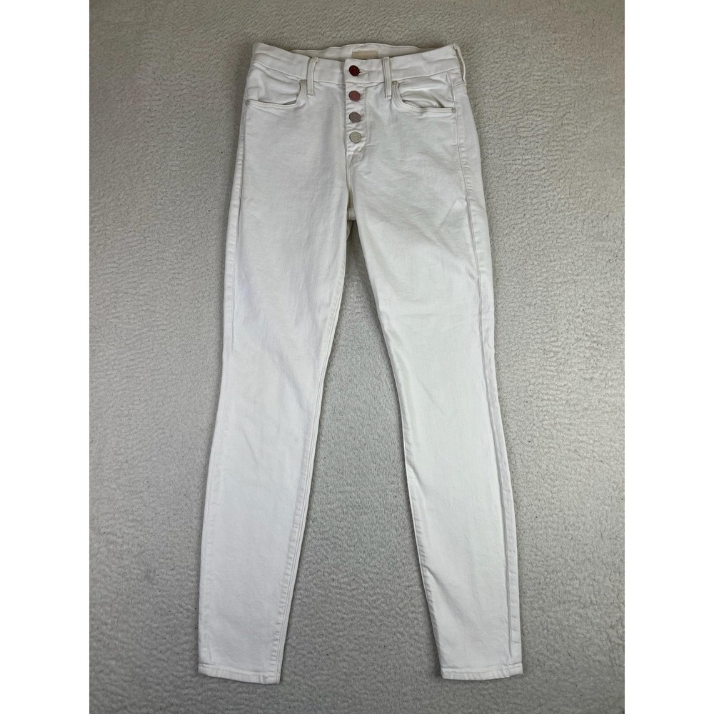 Mother The Pixie Jeans Womens 25 White Taste The Rainbow High Rise Slim Skinny‎